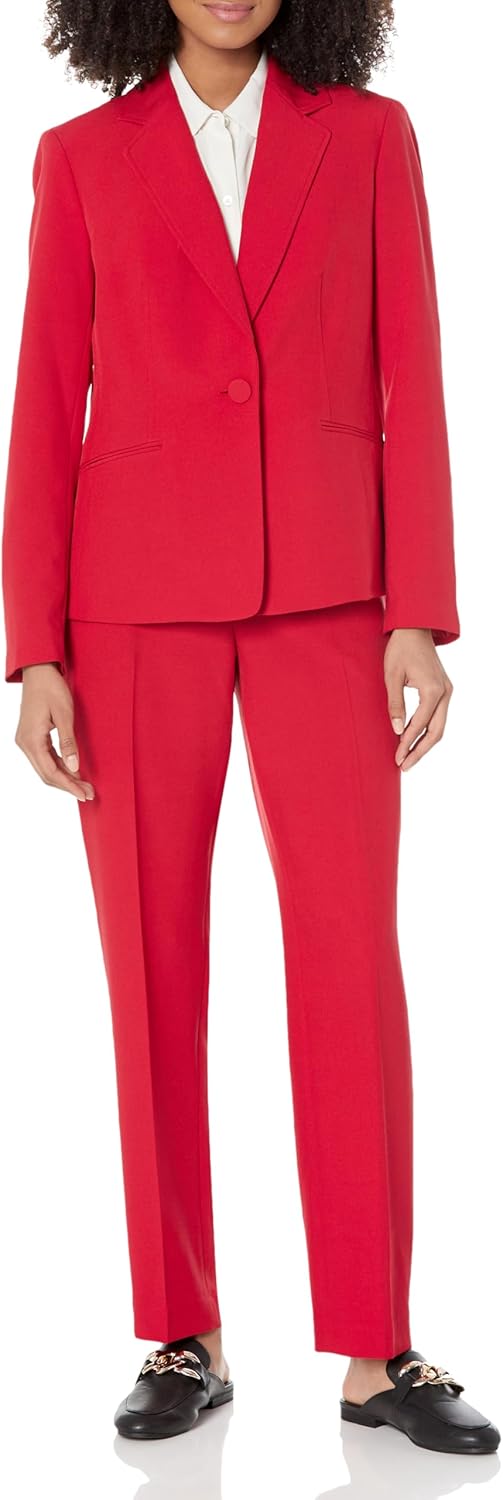 Le Suit Womens One Button Blazer & Pant 2pc Set