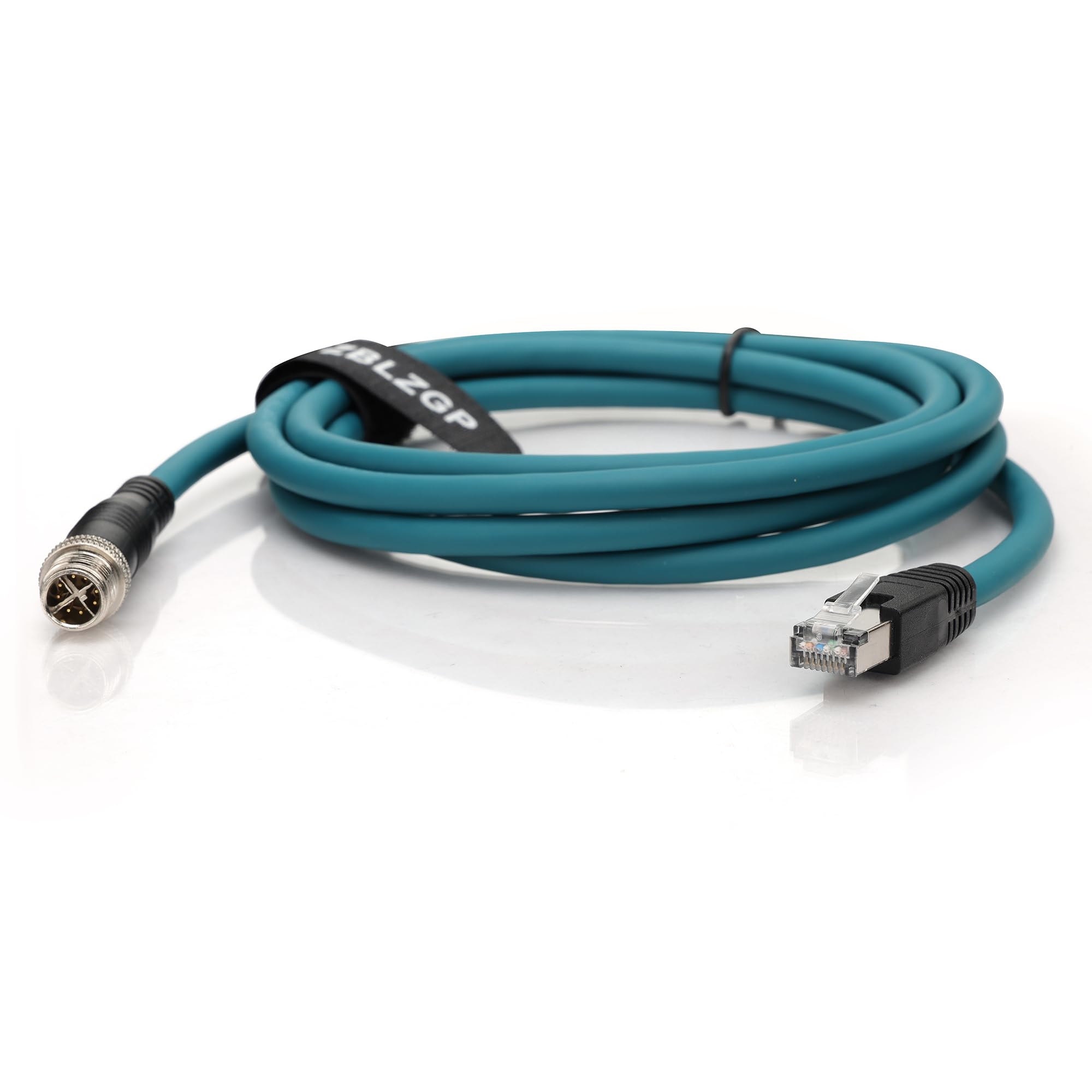 ZBLZGP Industrial M12 X‑Code 8‑Pin Male to RJ45 Male Cat7 Ethernet