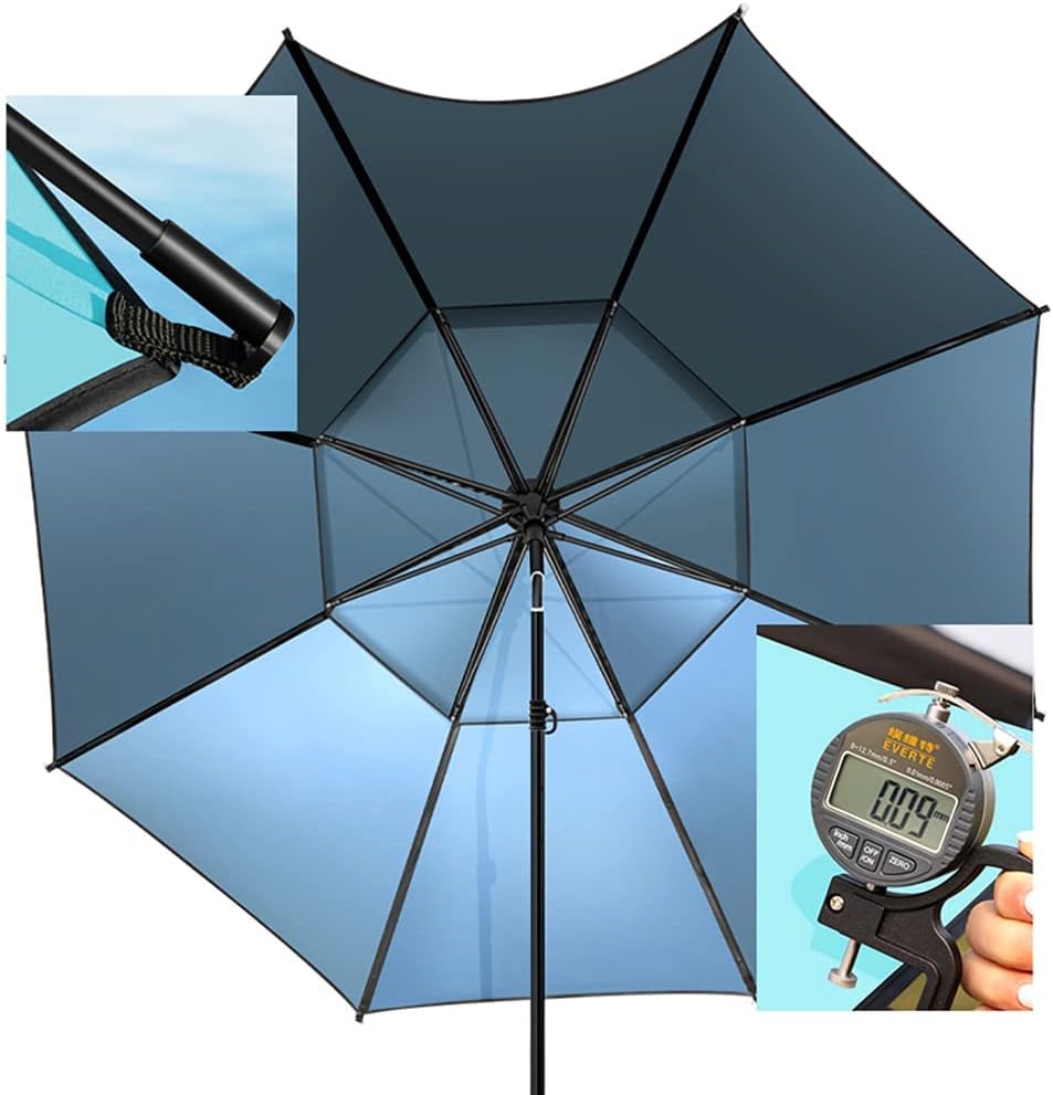 LSLYTQ Multi-purpose Sun Umbrella for Garden,Offset Cantilever Patio Umbrella Aluminum Outdoor Fishing Parasol Tilt 6.6ft/7ft/8ft, 2-Tier Waterproof /360°Rotating/Windproof/UV Protection, with Carry
