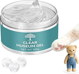 Clear Exhibit Gel for Museum, Reusable Earthquake Putty to Keep Collections in Place, Removable & No Residue Transparent Wax for Glass Art, Antiques & Decor to Prevent Falling, Vibration (3.52 Oz)