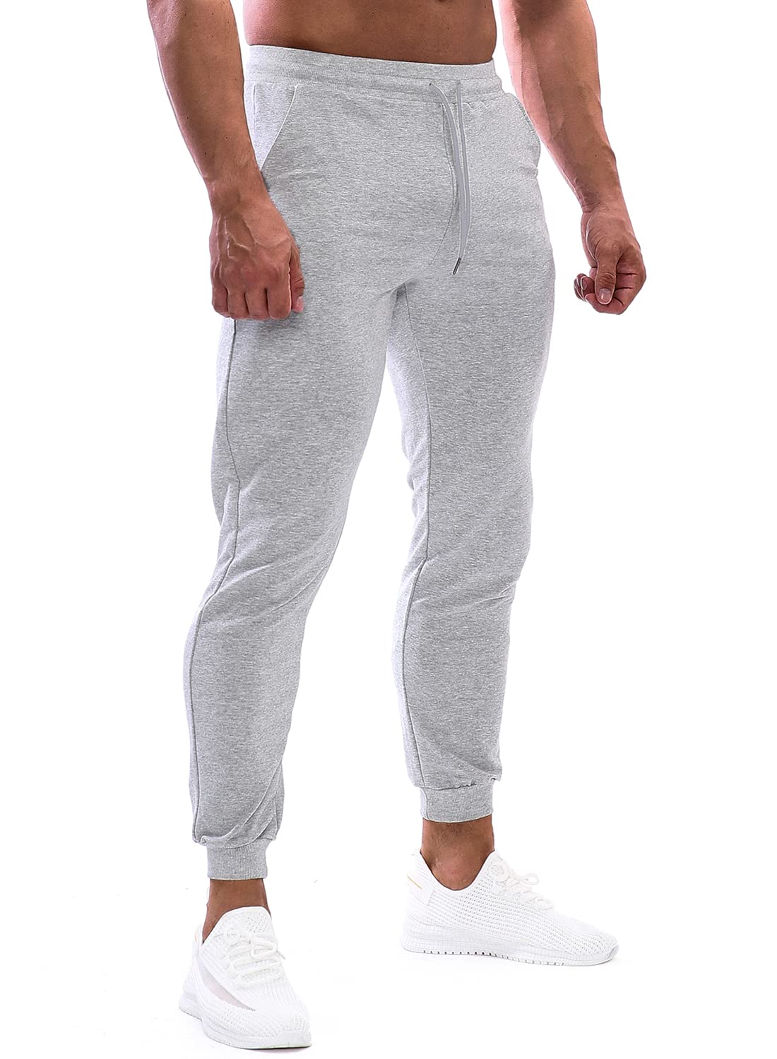 HOOD CREW Pantalones deportivos ajustados para hombre con bolsillos