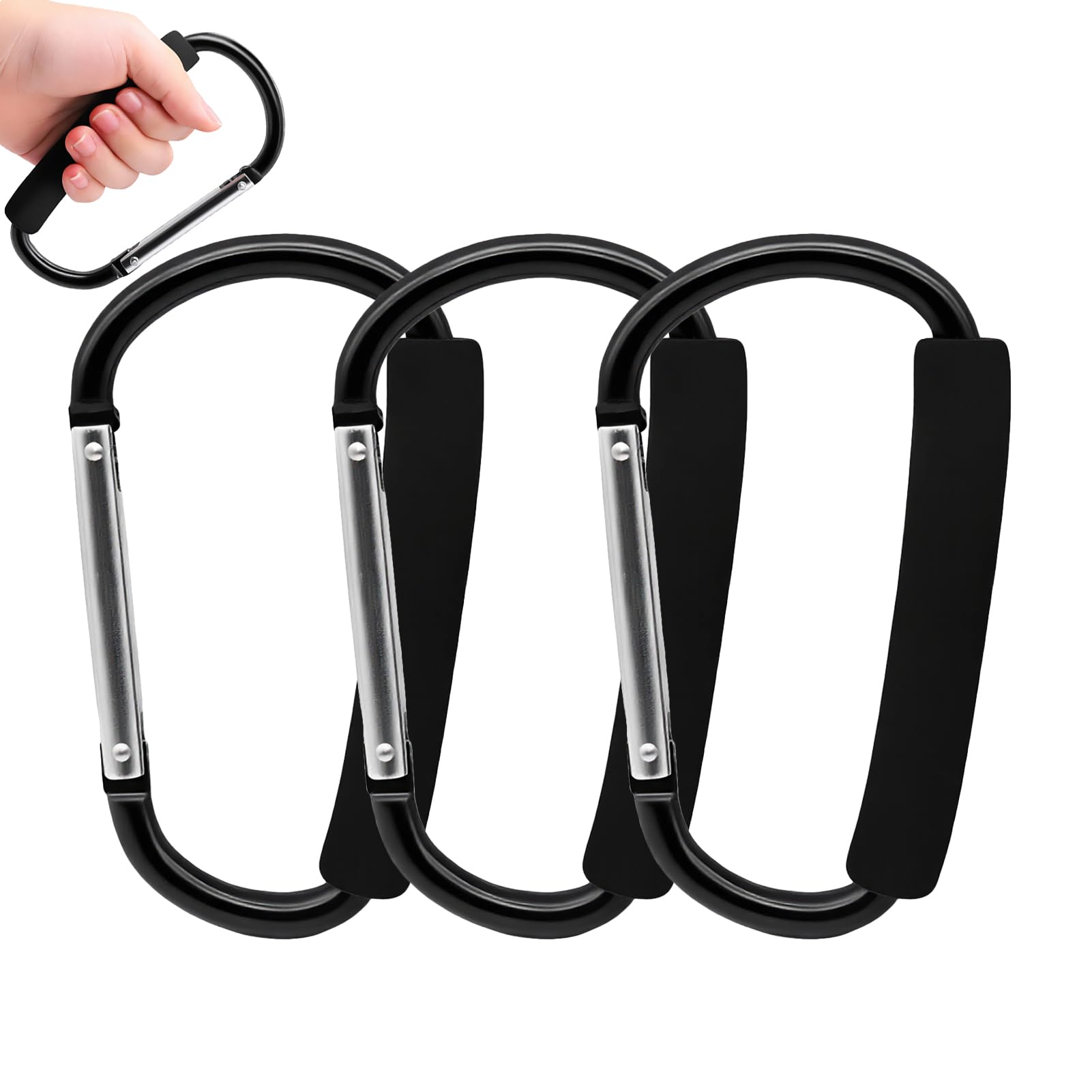 2 Pack Heavy Duty Aluminum Carabiner Clips: Large Locking Carabiner Hooks for Camping, Hammocks, Dog Leashes, and Yoga Swings – Super Durable and Secure