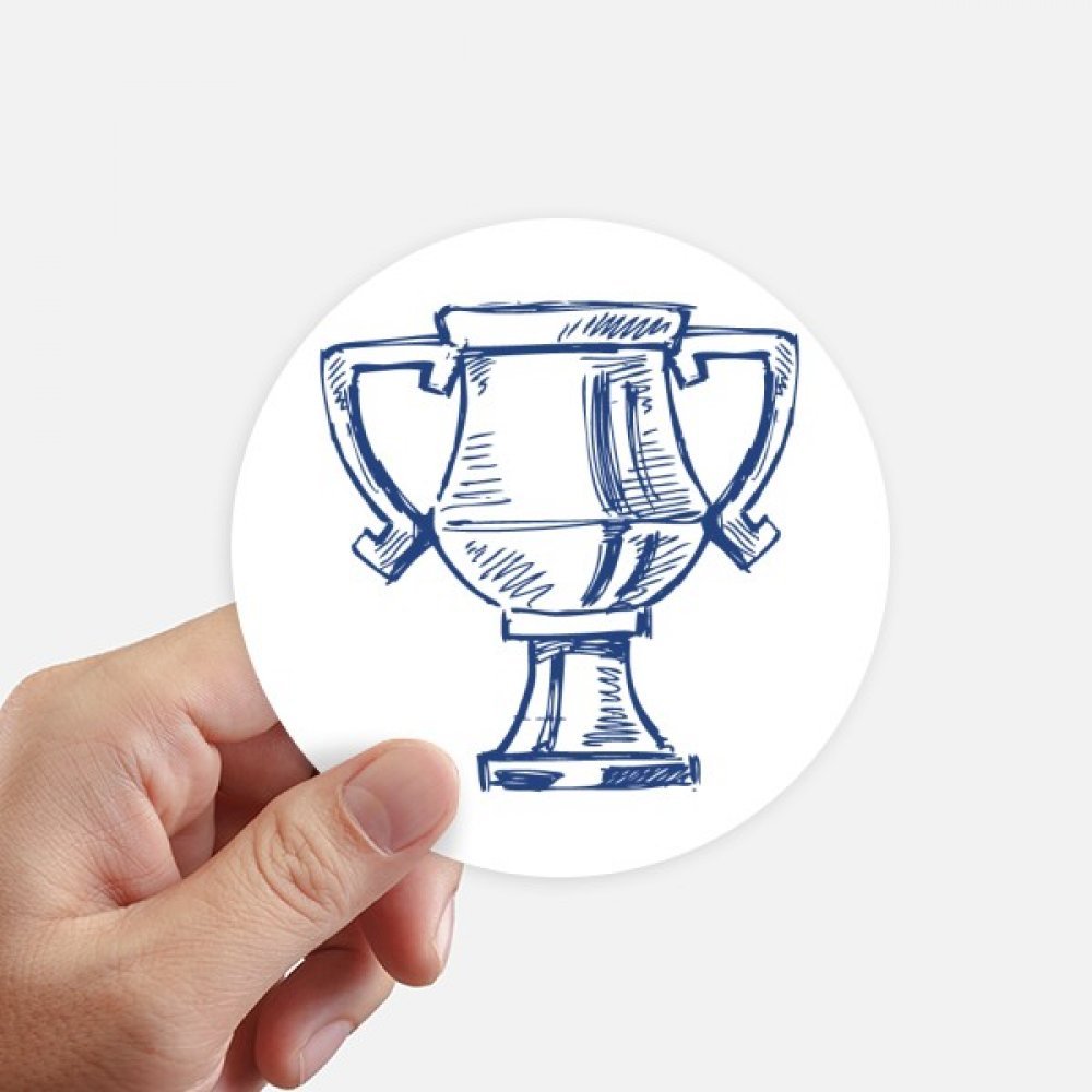Stickers Trophée Football Bleu DIYthinker 10cm - Évitez la Confusion de vos Bagages (8 Pcs)