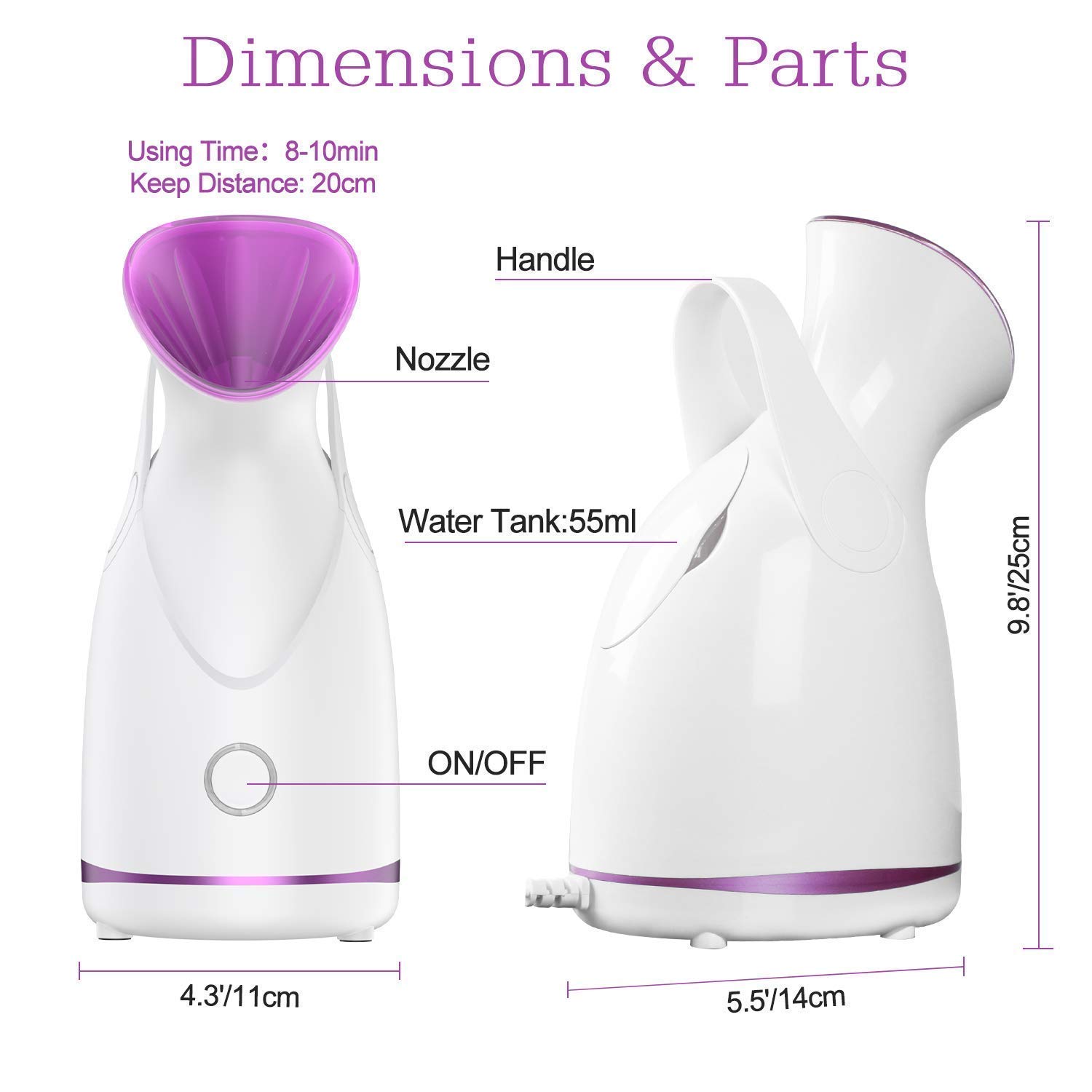 Zenpy Nano Ionic Facial Steamer Hot Mist Face Steamer Home Sauna SPA Face Humidifier Atomizer for Women Men Gift Moisturizing Cleansing Pores with Blackhead Remover Kit