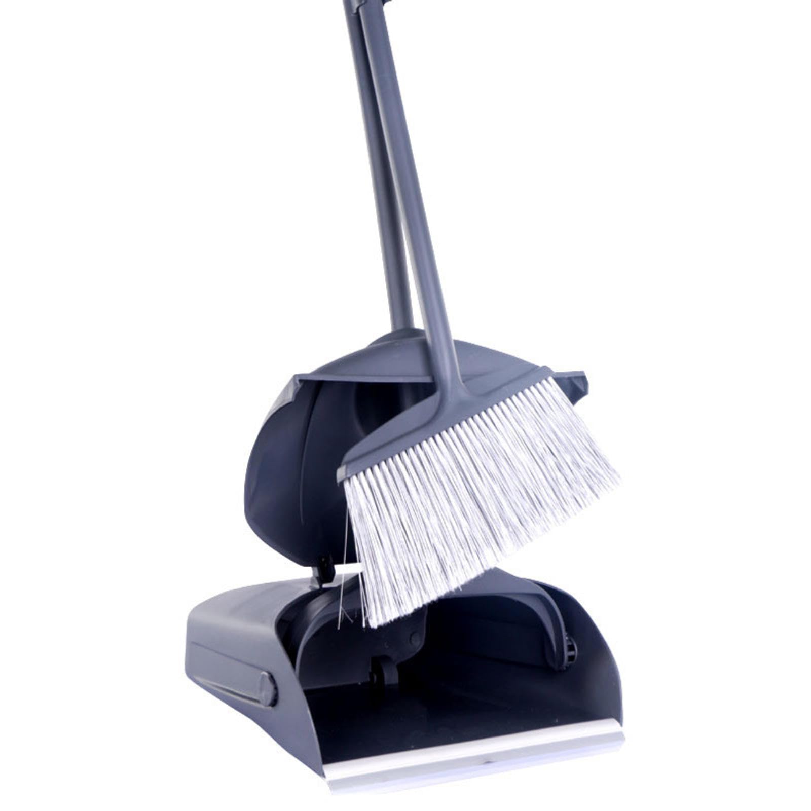 NIBHZ Juego de Escoba y Recogedor para El Hogar con Tapa, Recogedor Vertical Interior y Escoba Combinada, Recogedor con Mango Largo, Barredora de Pie, Escoba Angular, Sala de Barrido