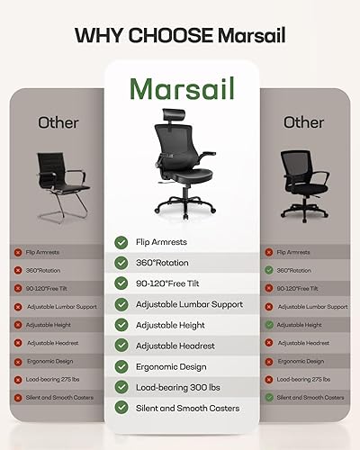 Miniatura 5 de Marsail RM-MSOC5-20 - Silla de oficina, color negro