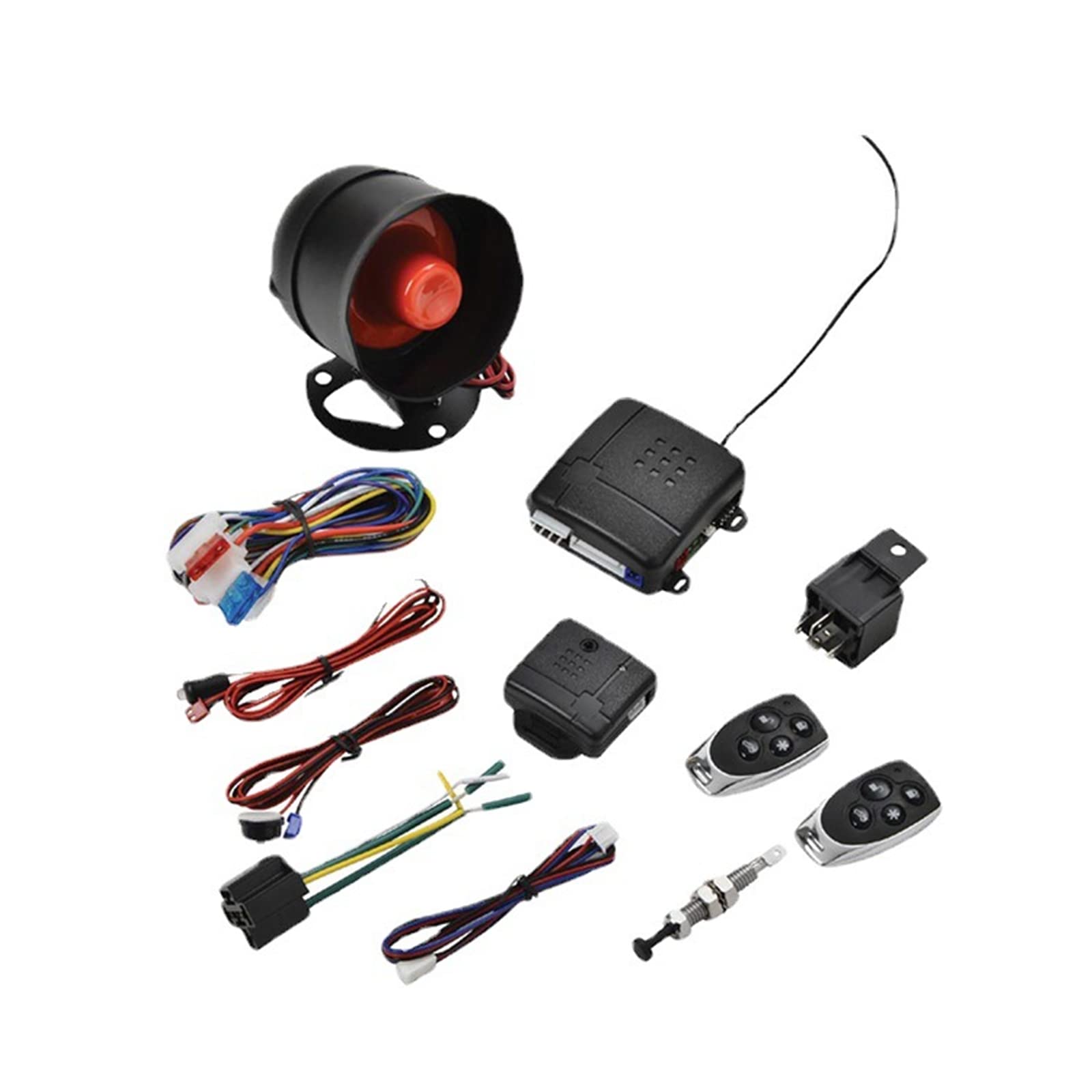 WANGCL Alarma antirrobo remota para automóvil, Sistema de protección contra Robo de vehículos, Cerradura Central sin Llave + Sensor de Impacto + 2 Controles remotos universales