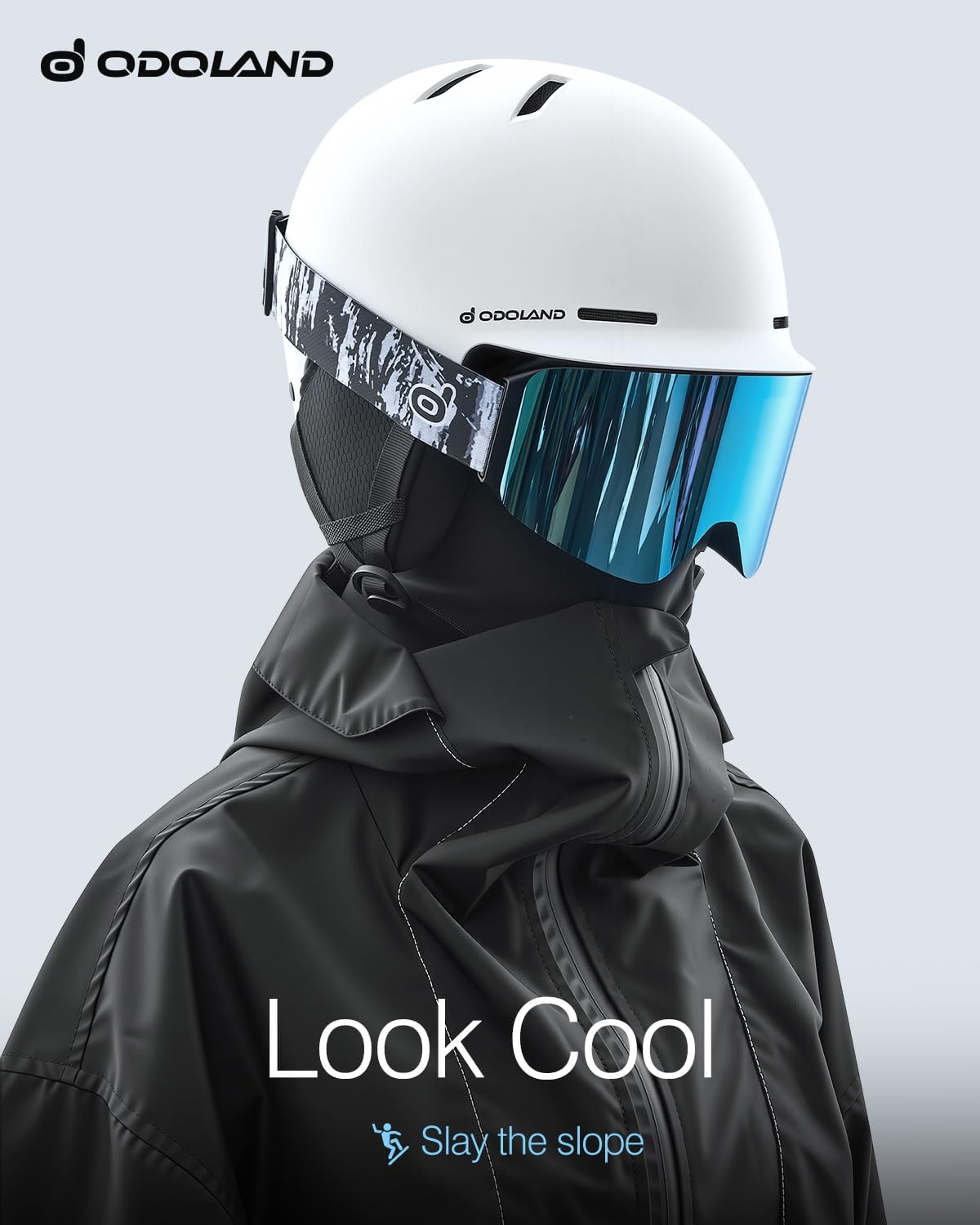 Odoland Adult Ski Helmet for Men & Women - Snowboard Helmet with Adjustable Dial Fit System, ASTM Safety Certified, Goggles Compatible for Skiing, Snowboarding
