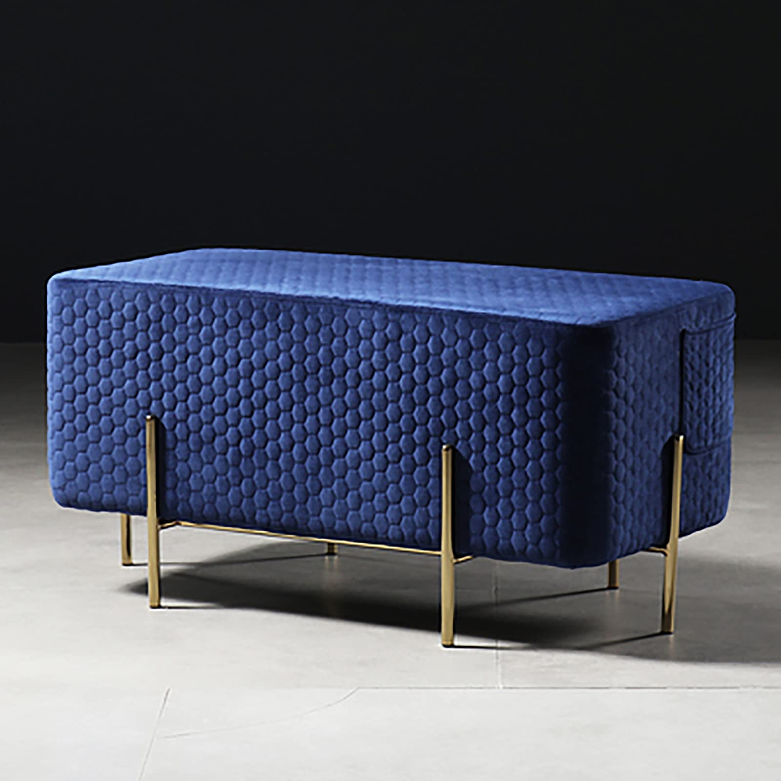 SXZenSpace Soft Velvet Bench Seat,Premium Upholstered Footrest Accent Sofa Bench,Modern Shoe Changing Stool Multifunction Benches-B-Blue 88x45x44cm(35x18x17inch)