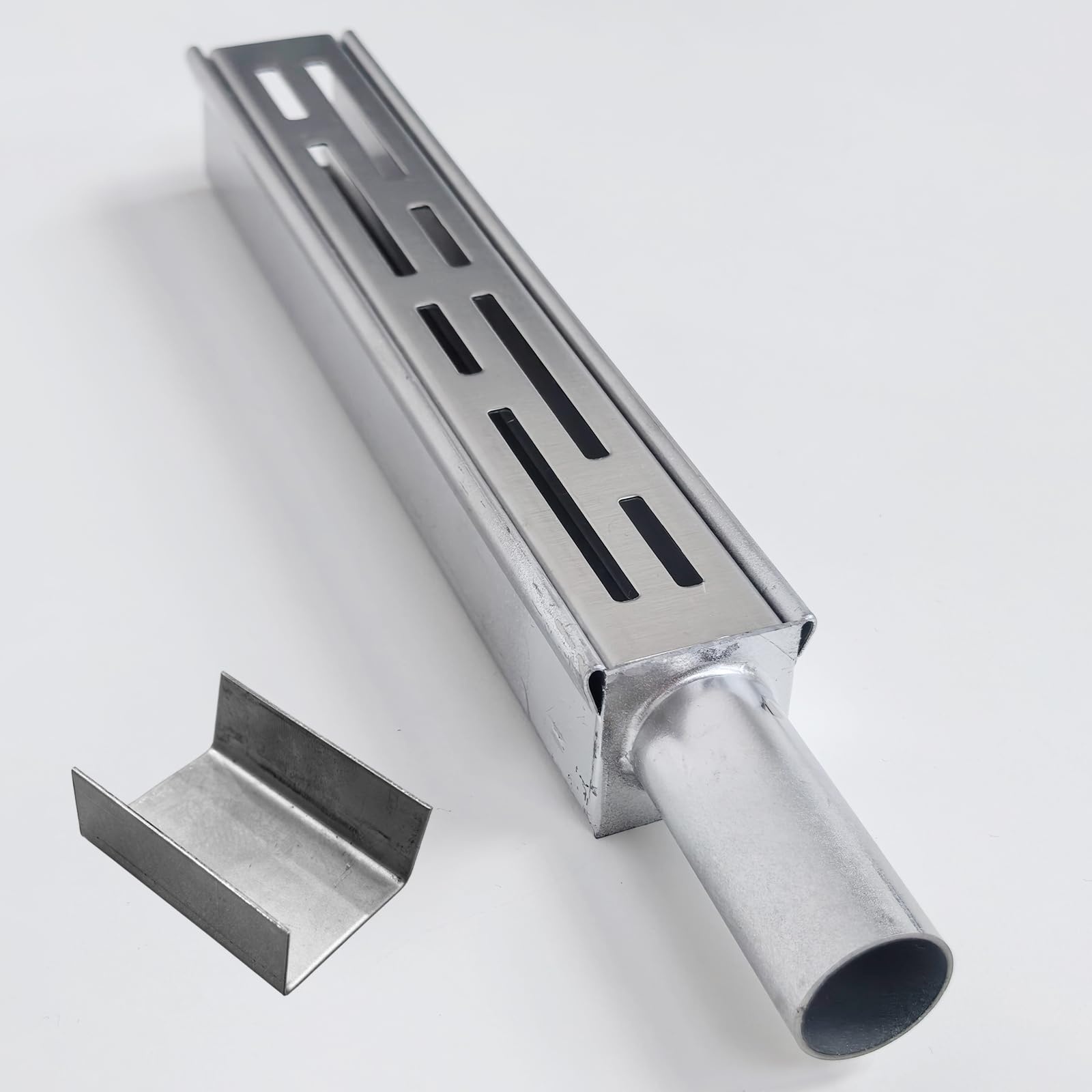 Accesorio para canaleta desague con Rejilla,Tapón Final con Salida Lateral de Ø 2 cm y 1 Conector, para canaleta desague 3,5 cm de Ancho