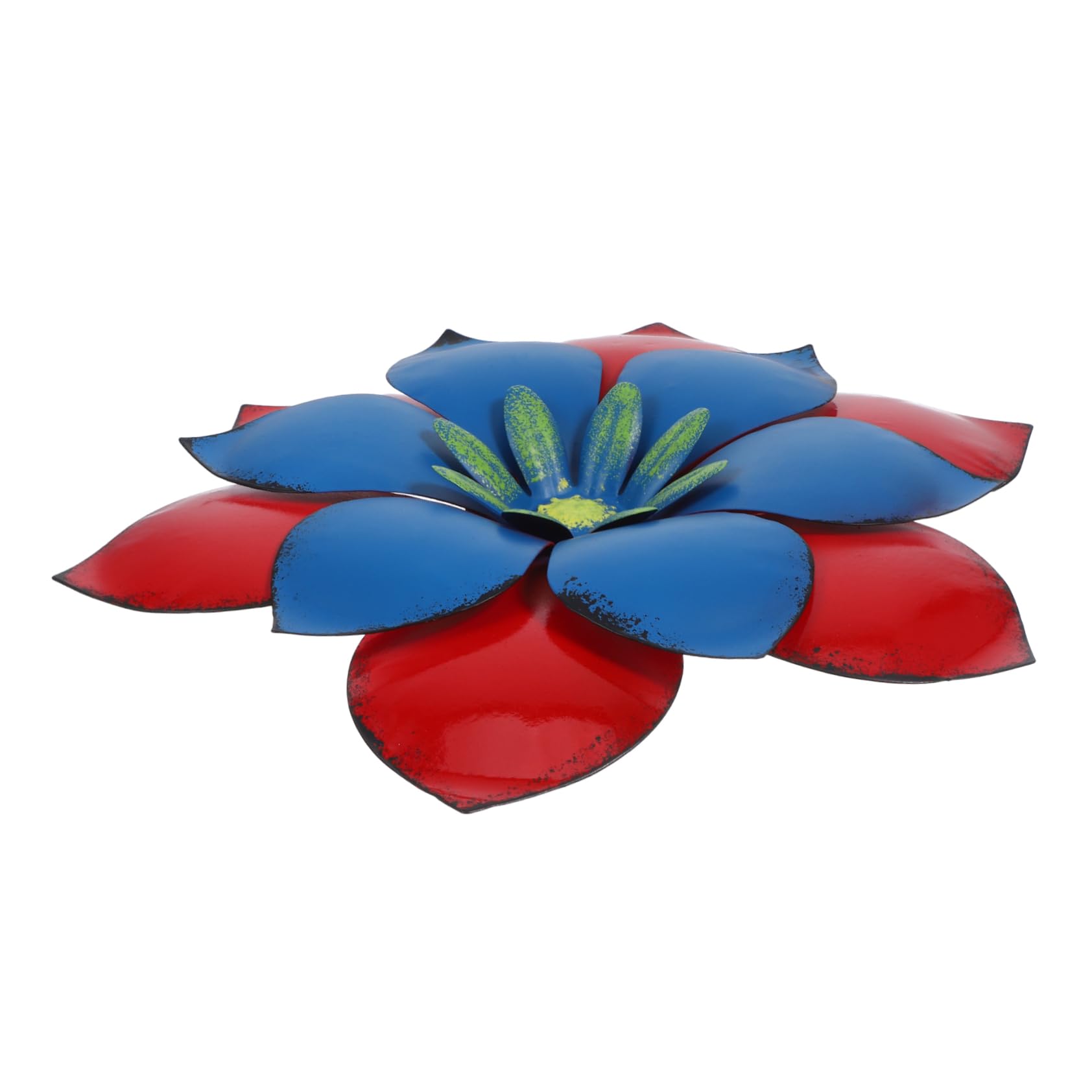 DECHOUS Decorazione Murale Floreale in Ferro Verniciato Rosso, Scultura Da Parete Sospesa Fiori Realistici Effetto Tridimensionale, Per Interni Ed Esterni Soggiorno, Camera Da Letto e Giardino