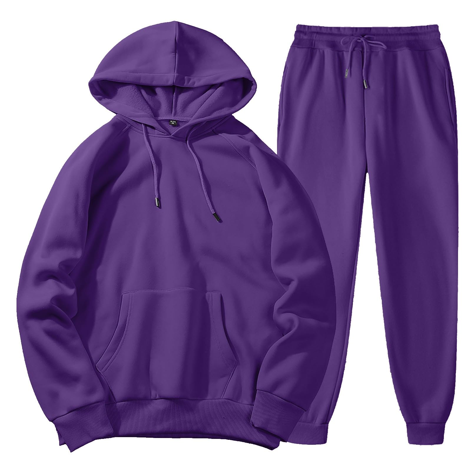Jogging vêtements de sport amples en taille L avec sweat à capuche violet