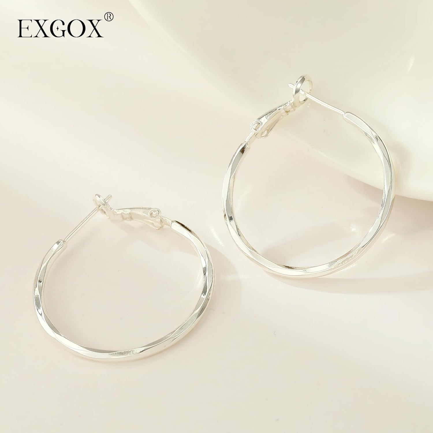 2MM Thin Gold Hoop Earrings Sterling Silver Post Hoop Earrings For Women Diamond-Cut Gold Hoops Earrings 14K Gold Plated Hoops Earrings Lightweight Hypoallergenic Oversize Gold Earrings For Women - Image 5