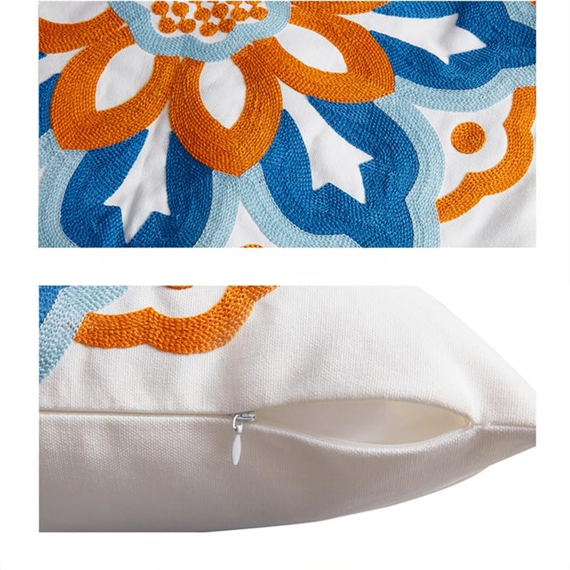 1/2 szt. haftowane kwiaty boho poszewki na poduszki 45 x 45 cm sielankowe kwadratowe lniane poszewki na poduszki 50 x 50 cm rustykalna poszewka na poduszkę na sofę wewnątrz