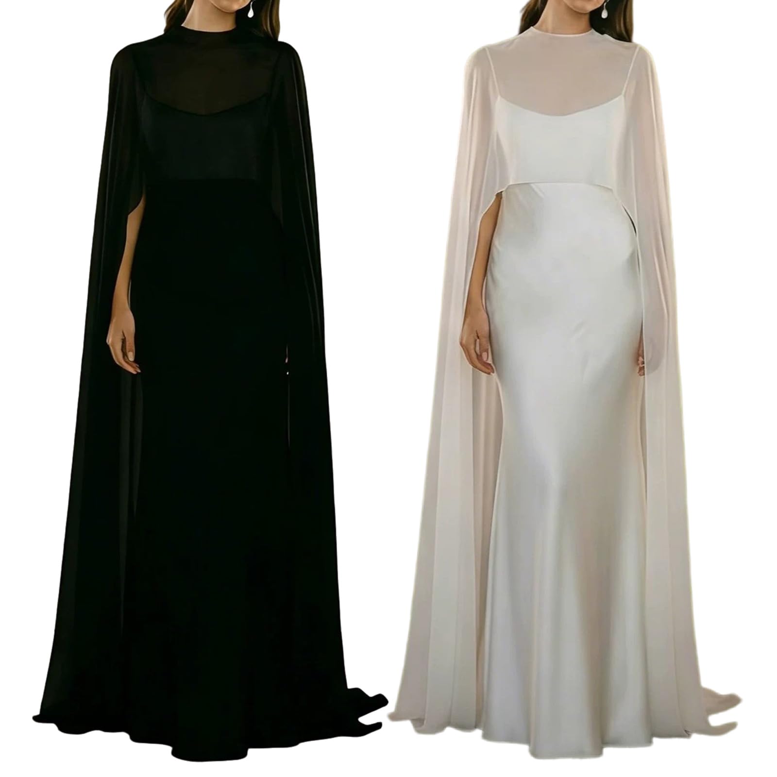 Châle élégant sur le thème fantastique avec ourlet fluide disponible en 3 longueurs pour une occasion spéciale et un événement de mariage irrégulier