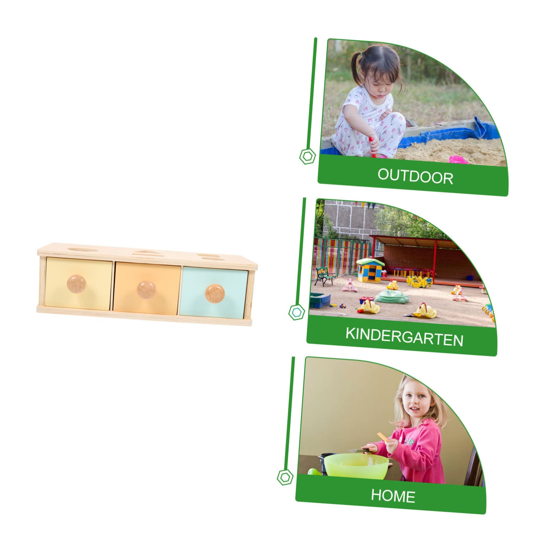 ibasenice Caja de Juguete de Madera Montessori para Niños Pequeños