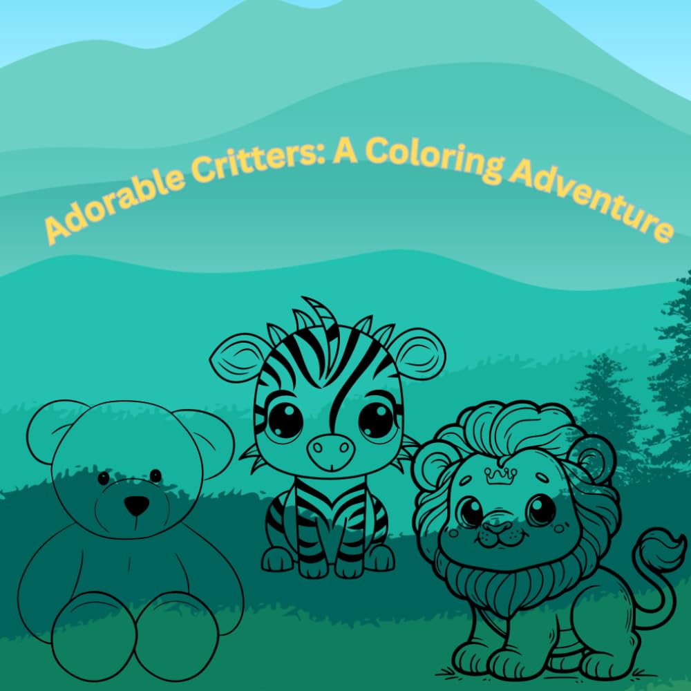 Adorable Critters: A Coloring Adventure: Cute Animals Coloring Book for Toddlers & Preschoolers – Learn Animal Names While Coloring