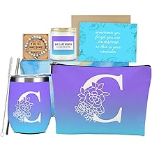 Initial C Monogrammed Gifts for Women Personalized Gifts for Women Teacher Mom Daughter Sister Wife Bridesmaid Bride Christmas Appreciation Bachelor Party Wedding Wedding Birthday Gift Basket Set