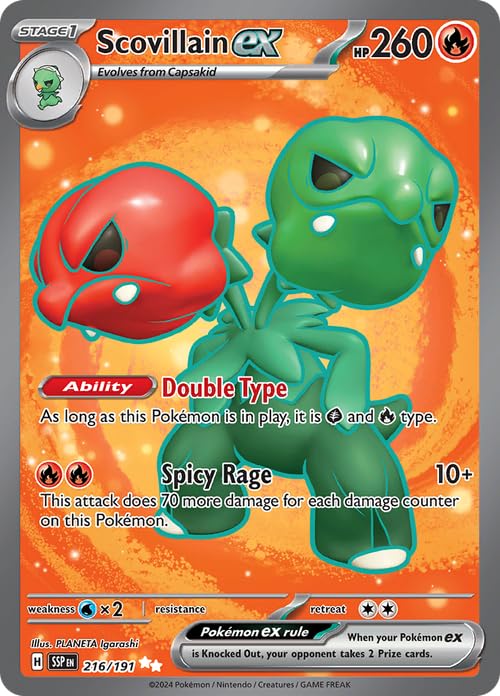 Amazon.com: Pokemon - Scovillain ex 216/191 - Surging Sparks