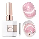 Double Rhythm 15ML Ice Glass Cat Eye Gel Polish with Magnet Holographic Glitter Shimmer Translucent Sheer Color Salon Soak Off Magnetic Nail at Home (Mermaid Pink-MC1134)