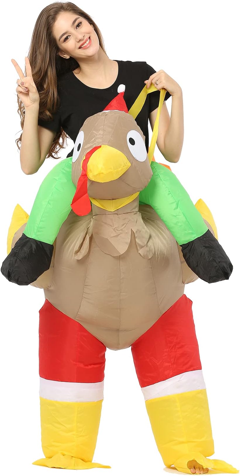 GOPRIME Inflatable Costume, Turkey Hunt for Party, Adult Size (Riding Turkey)