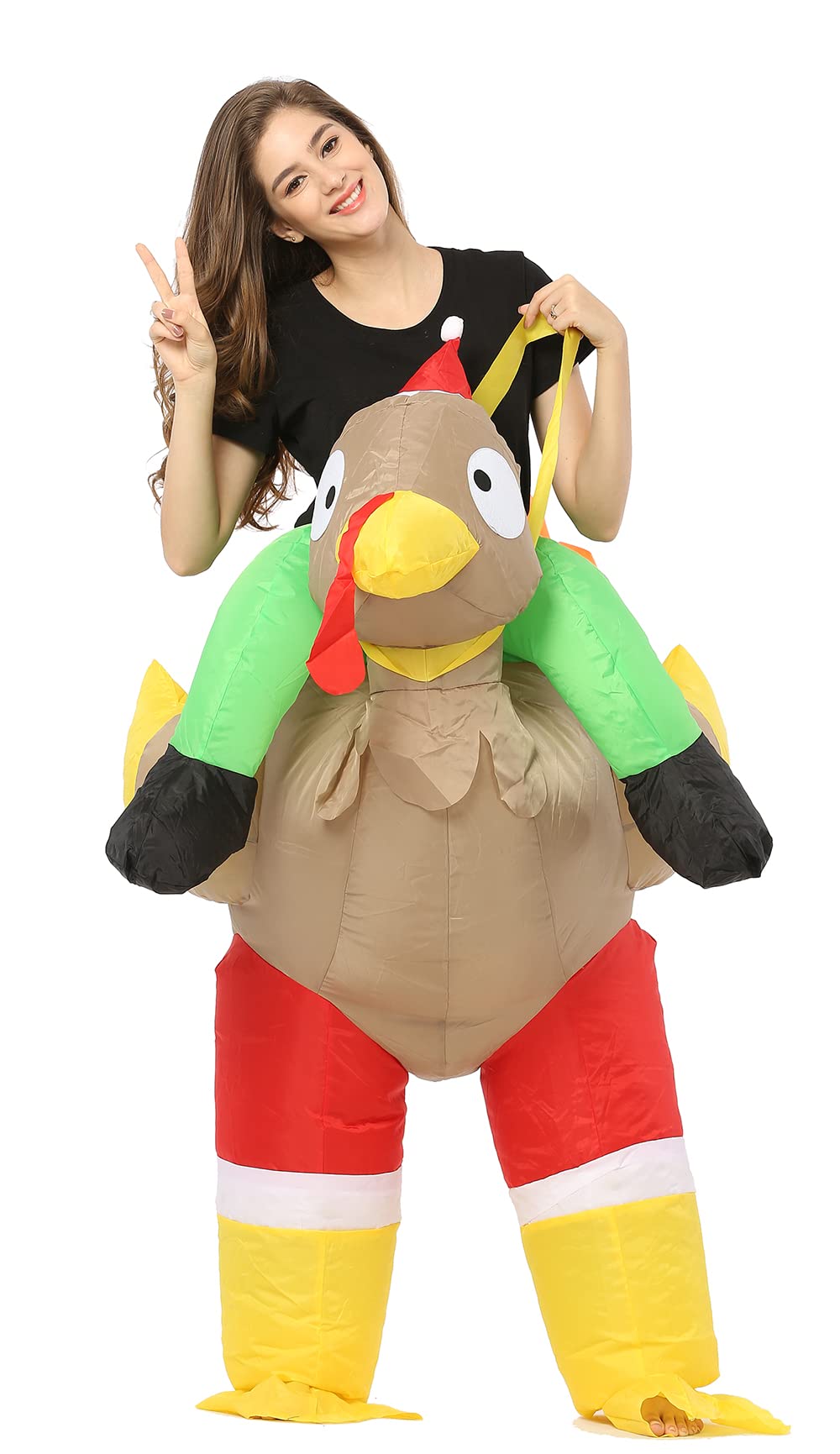 GOPRIME Inflatable Costume, Turkey Hunt for Party, Adult Size (Riding Turkey)