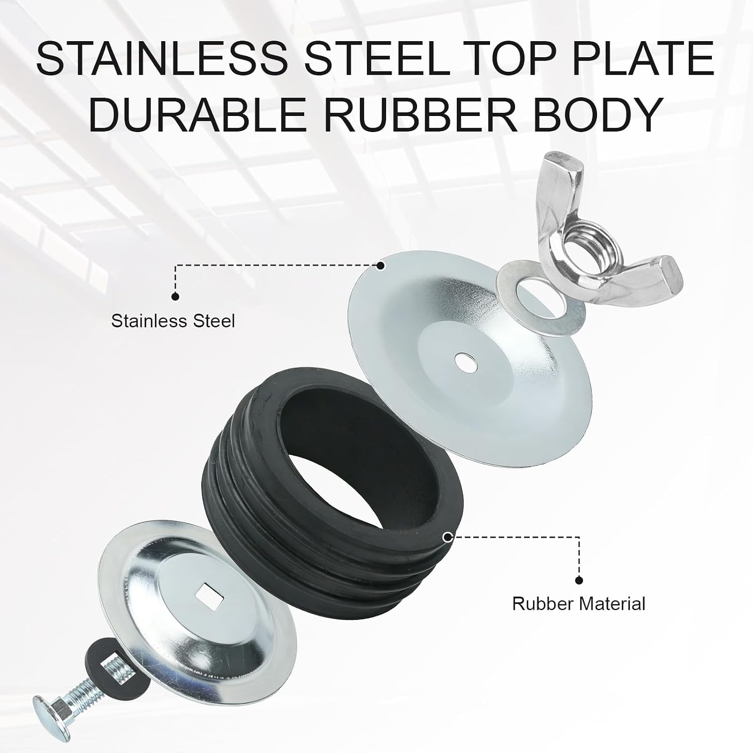 4 Inch Mechanical Pipe Test Plug with Wing Nut for Sewer Drain Lines