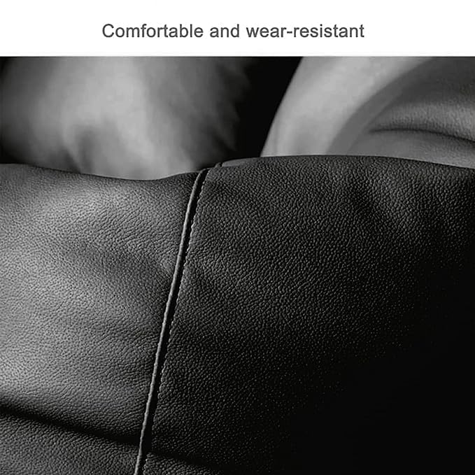 Image of Bean Bag Cover 4XL Without Beans with Footrest and Cushion Lounge Chair Luxury Bean Bag Cover with Footrest Without Beans 4XL (Black New)