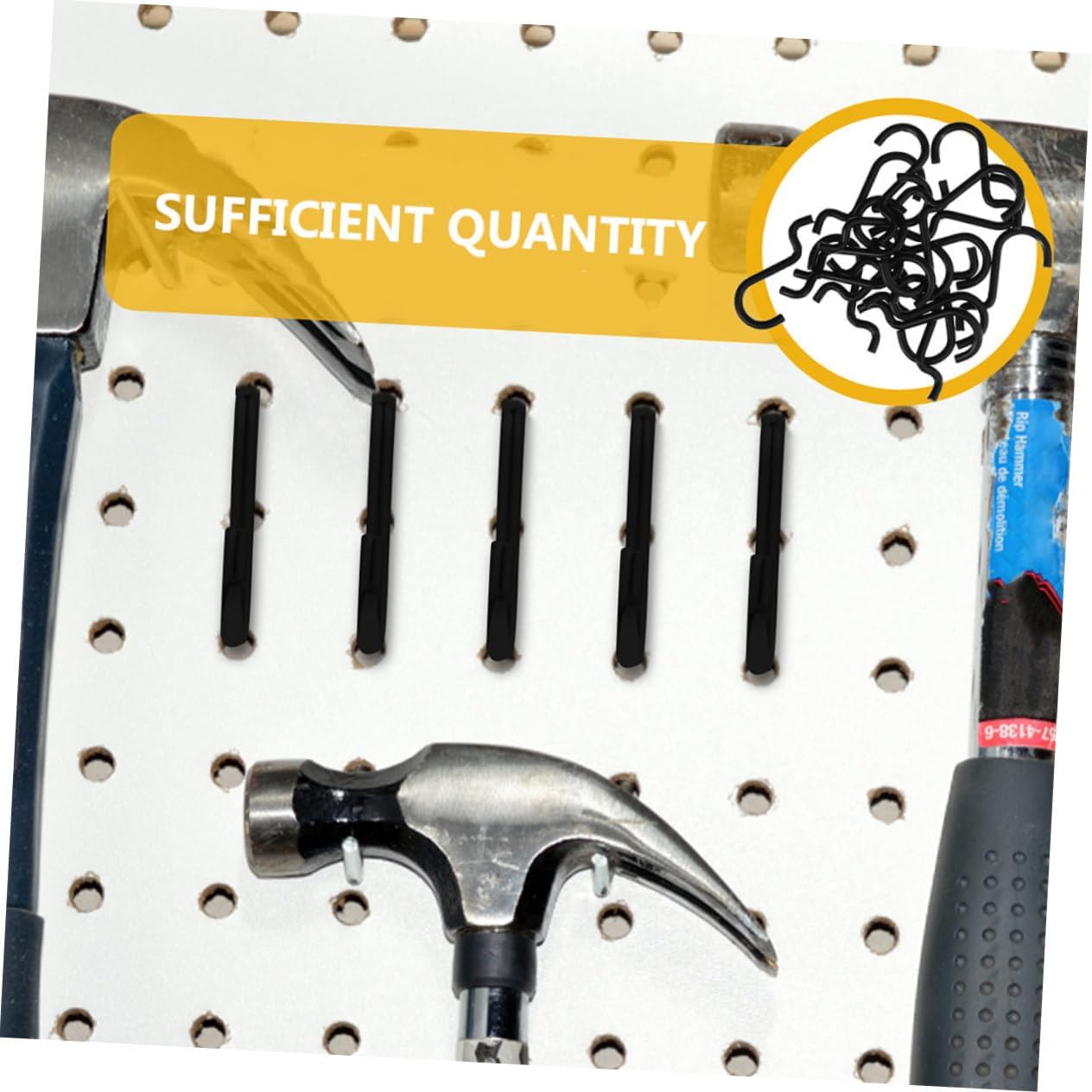 GANAZONO 24pcs Versatile Iron j Hooks Garage Pegboard Hooks Tool Hangers Easy Install Multi-use for Home Office Retail