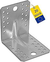 DMX - Winkelverbinder mit Sicke 20er-Pack 105x105x90 - Schwerlastwinkel - Holzverbinder - Metallverbinder für Holz - Lochblech - Verzinktes Blech 2,0mm - Stahlwinkel - Montagewinkel