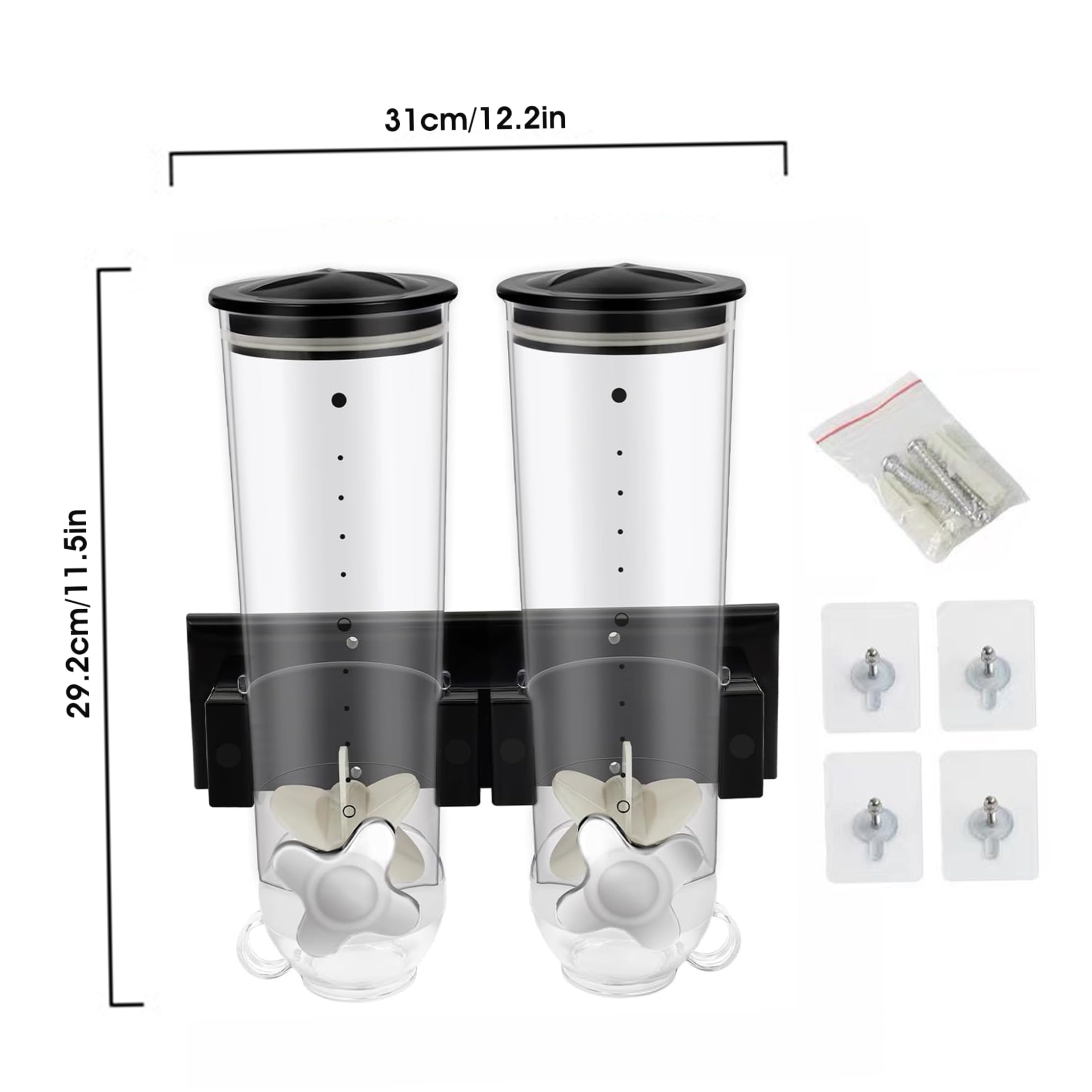 Dispensador de refrigerios Dispensador de granos de doble montaje para pared y mostrador