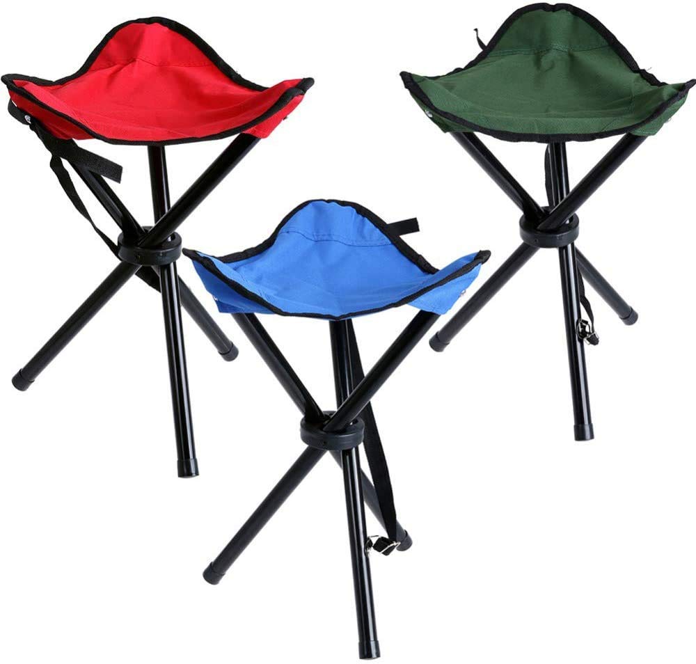 Taburete De Camping con Trípode Plegable, Silla Slacker, Taburetes De Camping con Trípode Ligero para Camping, Pesca, Senderismo-Blue