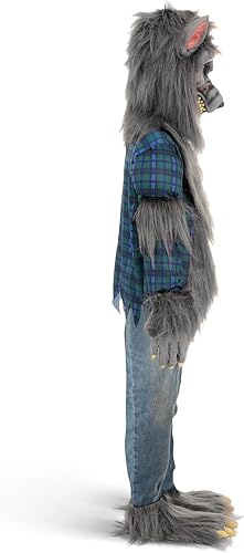 Miniatura 5 de Spooktacular Creations Disfraz de hombre lobo aterrador de Halloween para niños con máscara, guantes y cubierta de zapatos para disfraz de lobo