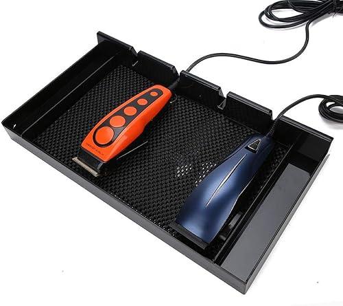 Miniatura 8 de ZJchao Barber Clipper Bandeja, Universal Clipper Trimmer Tool Holder, Caja de almacenamiento de la cortadora de pelo, Estante de aparatos de salón,