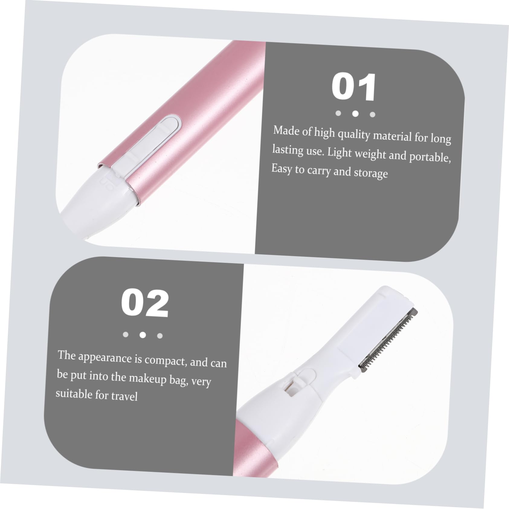 3pezzi Rasoio Elettrico Ricaricabile Per Sopracciglia Naso e Orecchie Mini Trimmer Portatile Per Donne Design Ergonomico e Facile Usare Batteria e Compatto