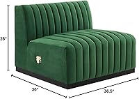 Vista 266 de Modway Conjure - Sofá seccional tapizado de terciopelo de alto rendimiento, con canal, silla sin brazos en negro y gris