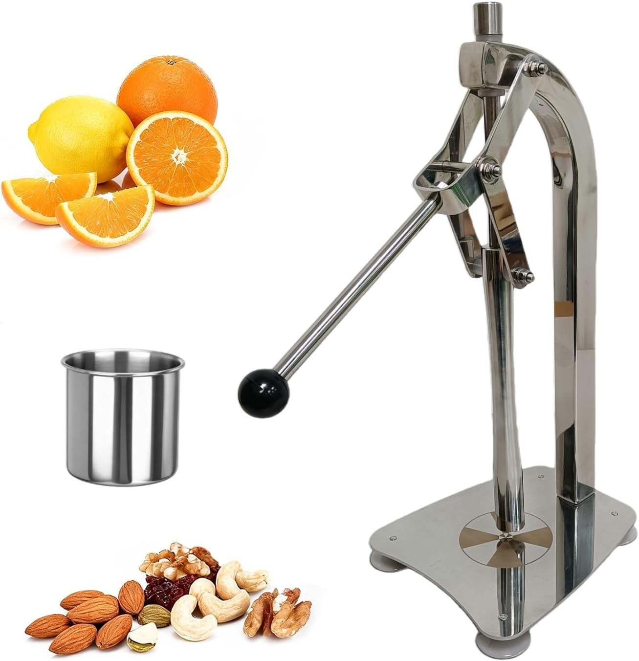 Manual Lemon Juicer Stainless Steel Press Handled Juicer Lime Squeezer Lemon Clip crusher Lemon Clip crusher nut grinder for fruit or nuts