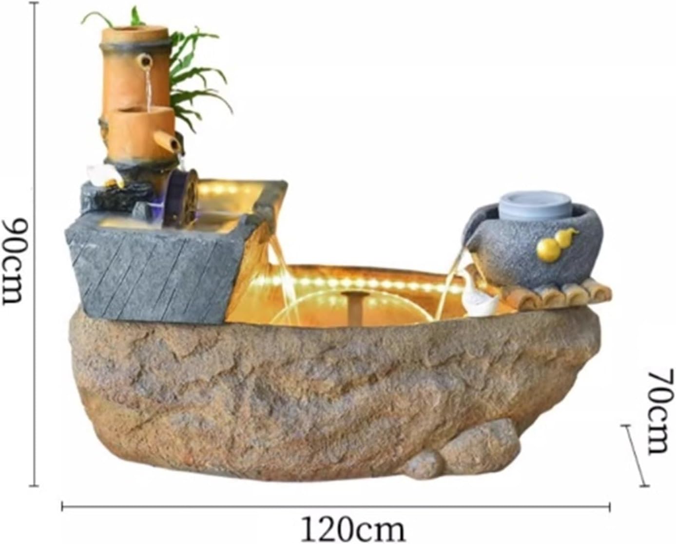 Tabletop Fountain Garden Rockery Water Fountain Decoration, Living Room Balcony Courtyard Outdoor Fish Pond Landscaping Tabletop Water Fountain (Color : B)