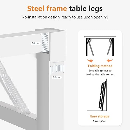 Miniatura 179 de DlandHome Escritorio plegable pequeño de 31.5 pulgadas, escritorio de computadora para oficina en casa, mesa plegable para espacios pequeños, no