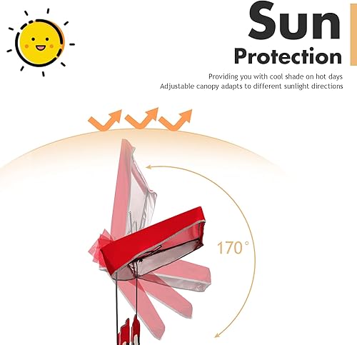 Miniatura 9 de DORTALA Silla de camping doble con toldo, silla de playa plegable para 2 personas con toldo para dosel, soporte para bebidas y bolsa de