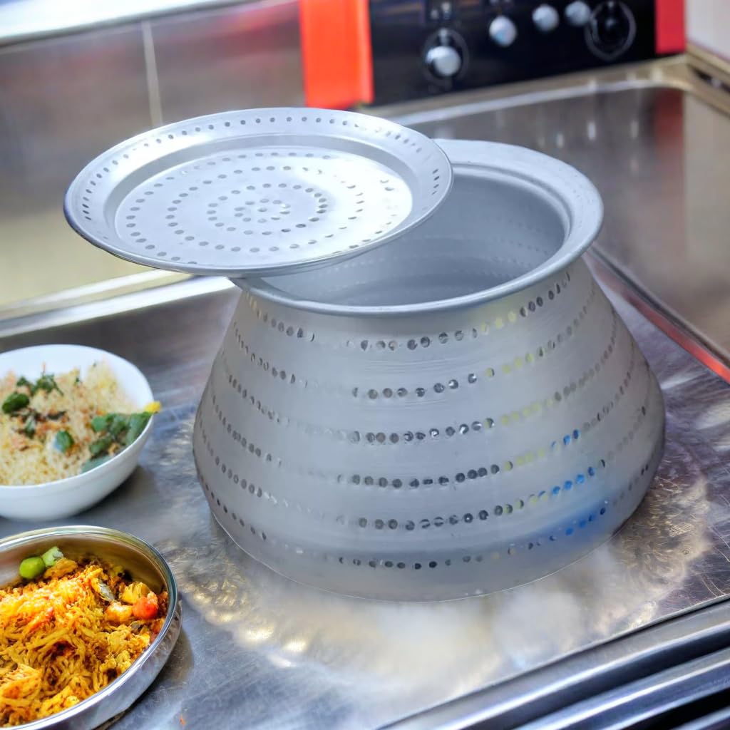 Heavy-Duty Aluminum Biryani Pot With Lid - 3 Kg Capacity | Mandi Cooking Pot | Arabic Rice Pot | Outdoor Camping Pot for Large Gatherings and Family Feasts