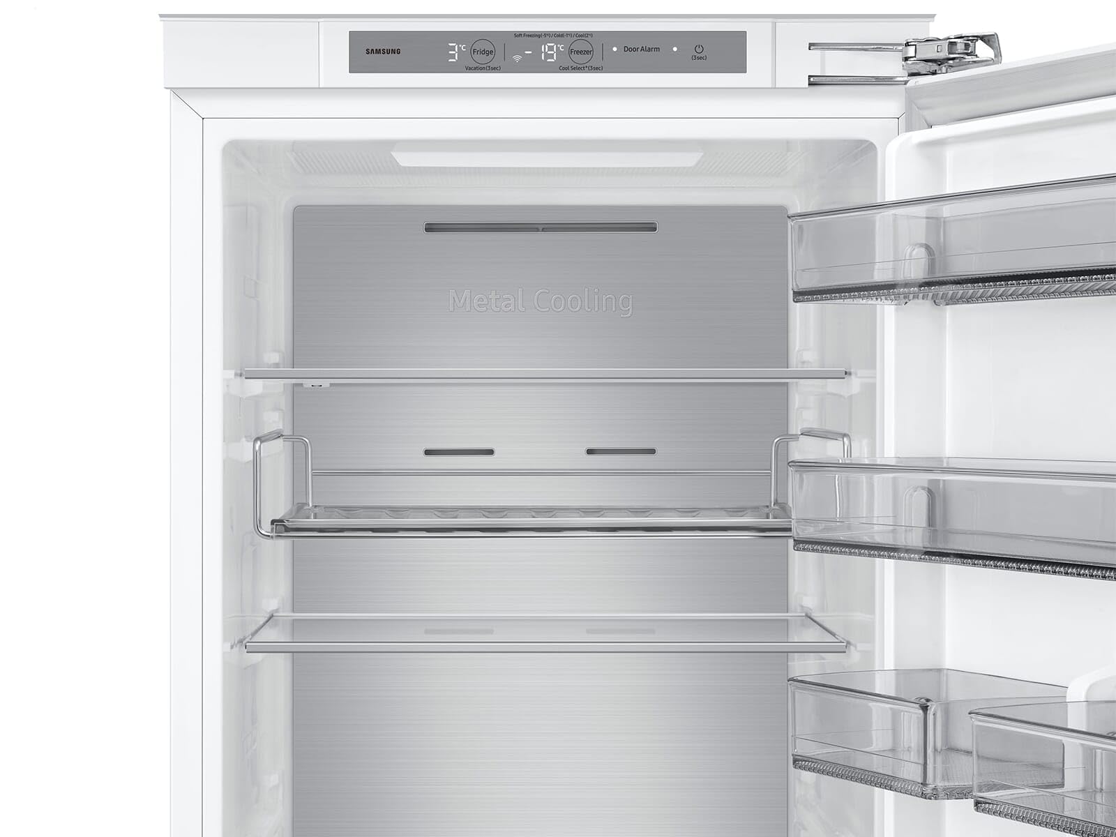 Samsung BRB80F30ADF0EF Frigorifero con congelatore da incasso, AI Frigorifero con congelatore, 194 cm, 297 L, No Frost+, AI Energy Mode, Twin Cooling+, Cool Select+, Bianco