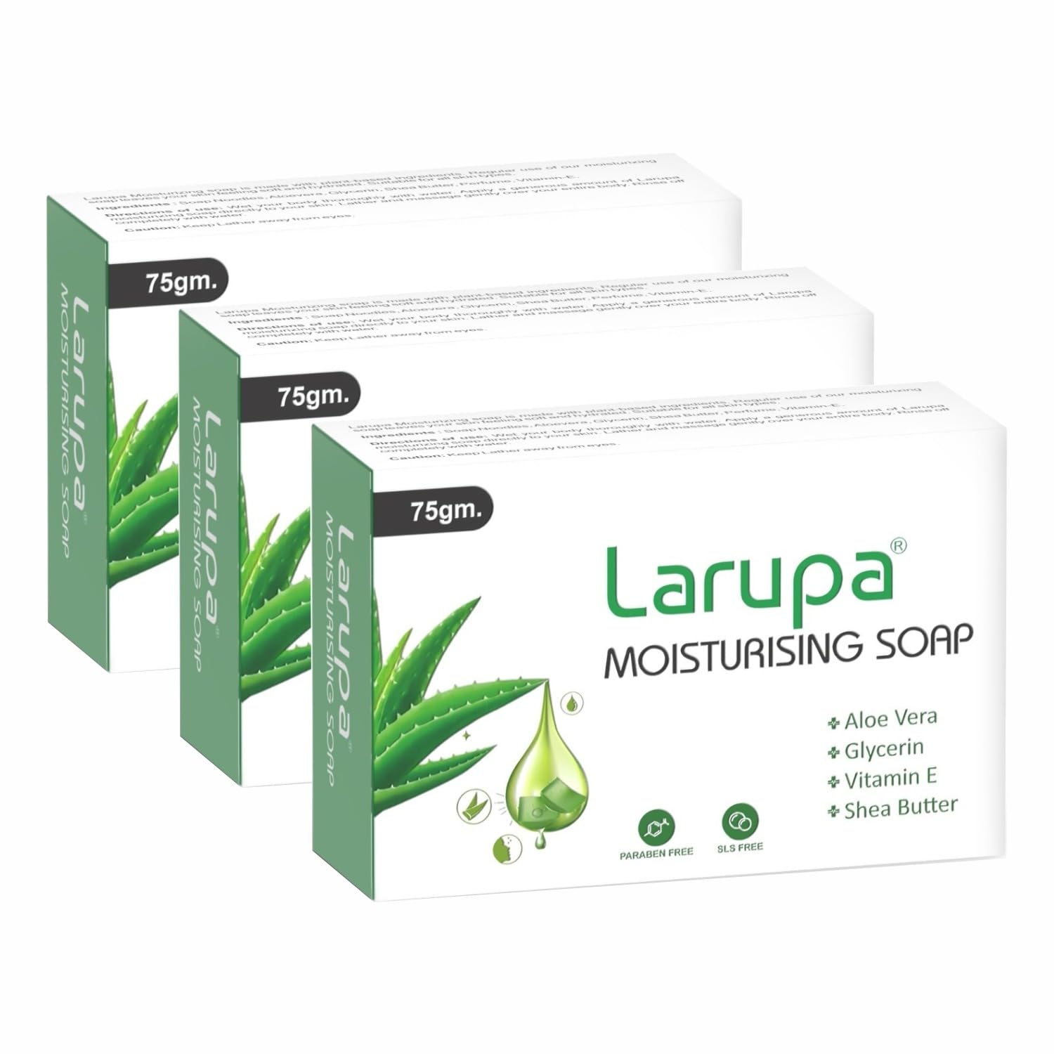 Moisturizing Bathing Soap with Glycerin, Aloe vera, Vitamin E & Shea Butter | Every day bathing bar | For all skin types | Keep skin soft, hydrated and nourished 75g (Pack of 3)-image-7