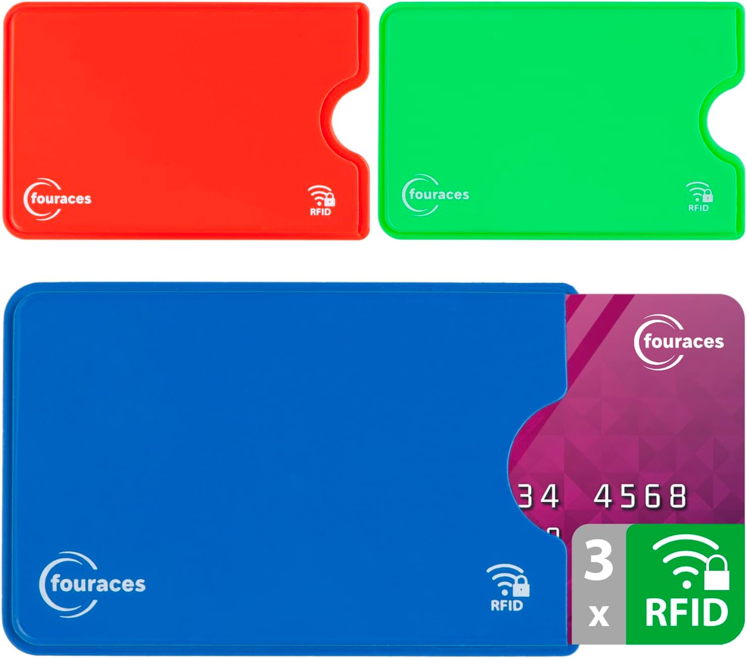 rfid blocking sleeves, 3 pieces - credit card protector - card blocker for bank card, anti fraud nfc card holder