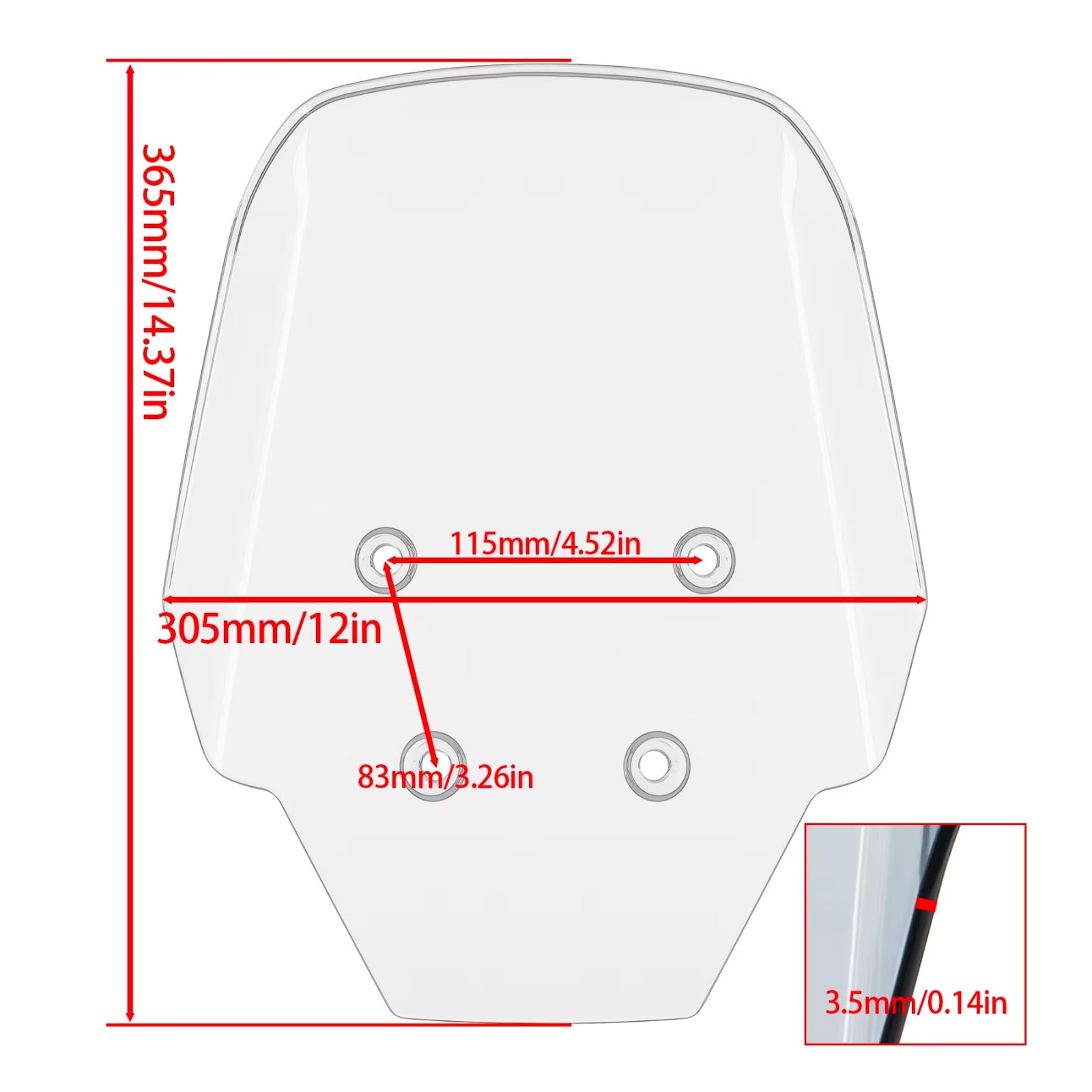 Parabrisas De Motocicleta para para KLE500 2026 Parabrisas de Motocicleta | Motor Aire Deflector de viento Pantalla Visera Parabrisas Parabrisas(Clear)