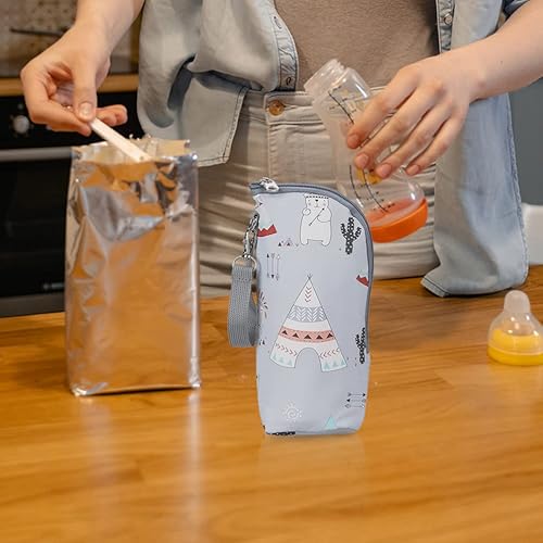 Miniatura 4 de Kisangel Calentador de biberones para bebés, bolsa portátil para biberones de leche, aislada, mantiene el calor, bolsa de transporte para biberones