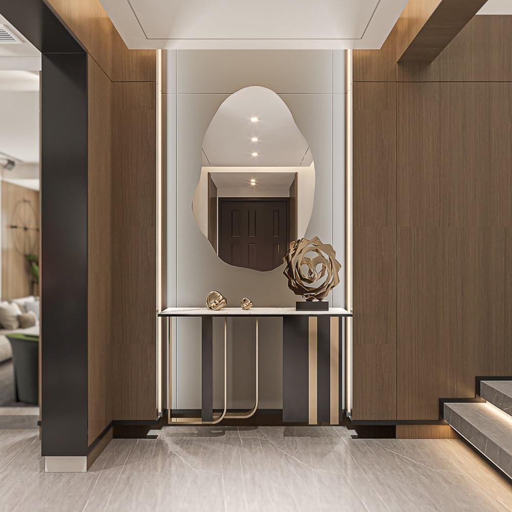 Espelho Decorativo Orgânico Lapidado 90x60 Moderno - com suporte para fixação