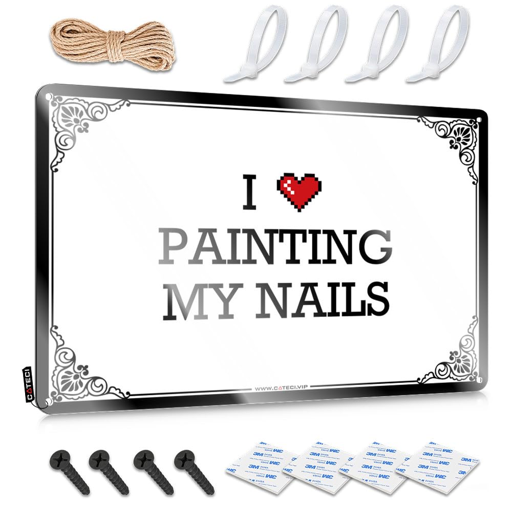 Tin Metal Sign Essentials Adorable I Love Painting My Nails For Cave - Tiki Bar Accessories Customizable(20X30CM)