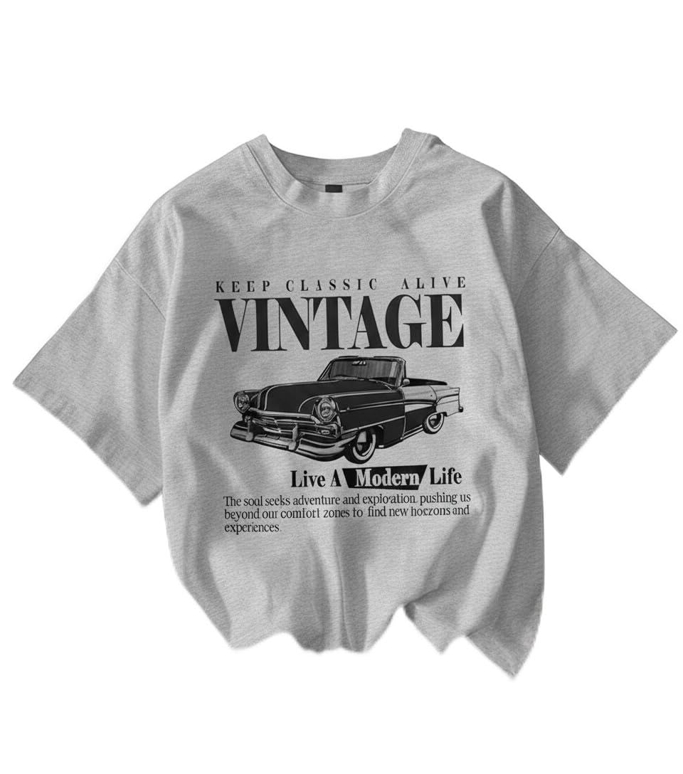 Cotton Blend Drop Shoulder Oversized Baggy Fit Half Sleeve Plain Solid Round Neck Multicolor T-Shirt for Women & Girls | Casual Streetwear Graphic Tee | Loose Fit Cotton Top