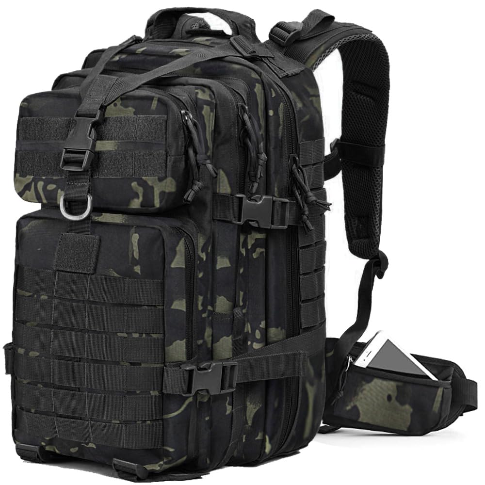 EMDMAK Military Tactical Backpack, Large Military Pack Army 3 Day Assault Pack Molle Bag Rucksack